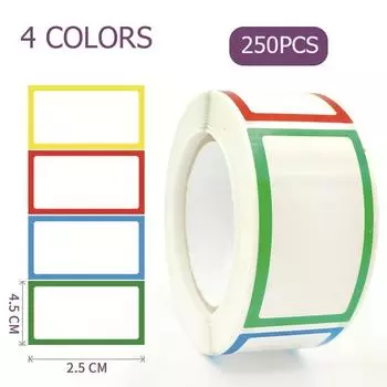 250 шт. водонепроницаемые пустые самоклеящиеся наклейки, съемные наклейки для этикеток, именные бирки, папки для бутылок, документы, школьные принадлежности