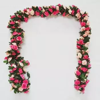 250 см розовая роза искусственный шелк цветы гирлянда осень свадьба домашний декор комнаты рождественская композиция садовая арка искусственная лиана