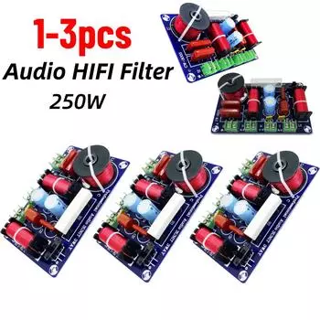 250 Вт 3-полосный кроссоверный фильтр-модуль, аудиодинамик, делитель частоты, регулируемый высокочастотный/высокочастотный/басовый аудиофильтр HIFI, фильтр для динамиков