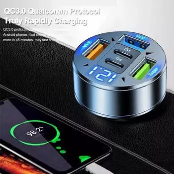 250 Вт 5 портов автомобильное зарядное устройство быстрая зарядка PD QC3.0 USB C автомобильное зарядное устройство для телефона адаптер с напряжением для IPhone