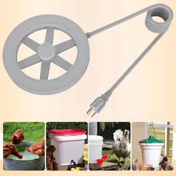 250 Вт термостатический нагреватель для поилки для кур, прочный алюминиевый, безопасный, здоровое, противоожоговое покрытие, зимний размораживатель воды для курицы US Plug белый