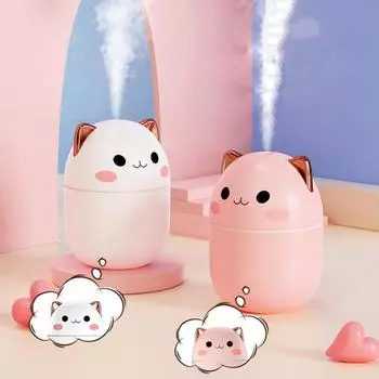 250ml Mini Air Humidifier Cute Aroma Diffuser with Night Light USB Mute Purifier Cool Mist Maker for Home Bedroom Desktop Office