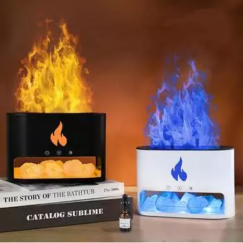 250ML USB Electric Aromatherapy Essential Oil Diffuser with 4 Color Flame Lamp Ultrasonic Cool Mist Aroma Air Humidifier Difusor белый