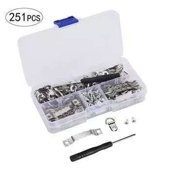 251 шт./компл., крючок с плоскими винтами, D-образные кольца, монтажный комплект для вешалки для фоторамки