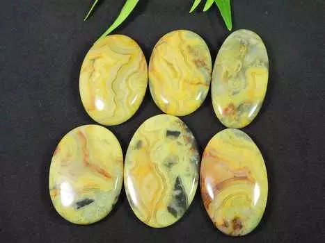 251Cts. Австралийский агат Crazy Lace Agate Oval Cabochon Jewel Stones Lot 6Pcs 34-35MM RQ-2953