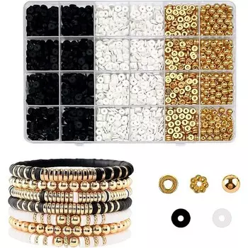 2530 шт. Набор глиняных бусин, круглые бусины-разделители CCB для изготовления браслетов, ювелирных изделий 2530Pcs/Box