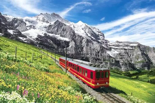 2542 Super Small Piece Puzzle Super Master EX Certification Gold Impressive Scenery Jungfrau Railway (50x75cm)