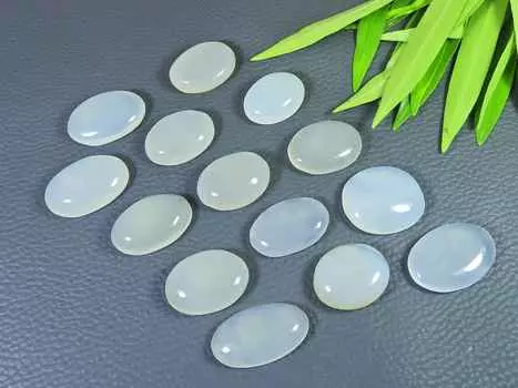 254Cts. Натуральный молочный оникс овальный кабошон драгоценный камень россыпью 14 шт. лот 20-22 мм RQ-2614