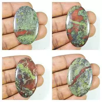 254Cts. Натуральный драконий яшма овальный кабошон драгоценный камень россыпью 04 шт. лот 42-53 мм RQ-1346