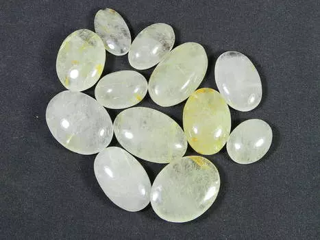 254Cts. Натуральный золотой рутил овальный кабошон драгоценный камень россыпью 12 шт. лот 17-25 мм RQ-1220