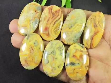255Cts. Австралийский агат Crazy Lace Agate Oval Cabochon Jewel Stone 7 шт. Лот 36-39 мм RQ-2959
