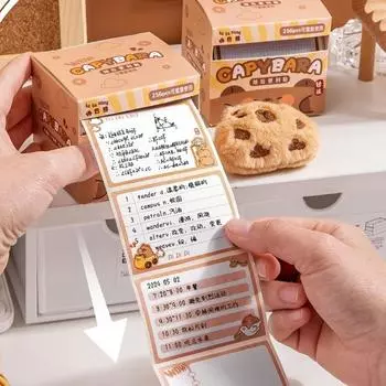 256 листов Kawaii Capybara Memo Pads Paper Cartoon Drawer Self-Stick Notepads School D