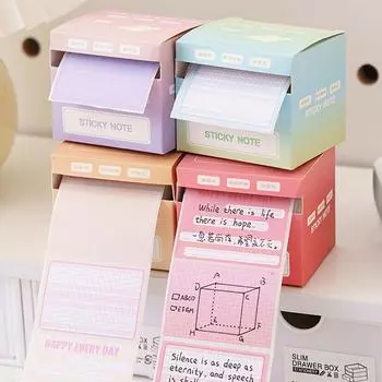 256 шт./компл. канцелярские принадлежности, липкие заметки, выдвижной дизайн, отрывные этикетки для блокнота, наклейки для школы/офиса фиолетовый
