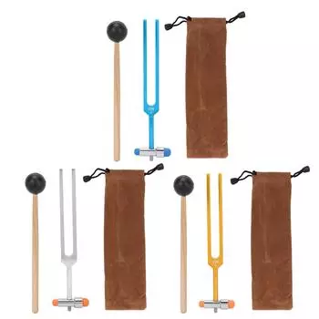 256C Камертон из алюминиевого сплава для снятия стресса Резонансный камертон Вибрационная вилка с молотком для хранения B Blue