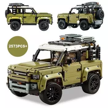 2573PCS Technical Land Off-road Defender Sports Car Building Blocks 42110 Set Model Vehicle Toys Bricks для мальчиков, подарки для взрослых No original box светло-желтого
