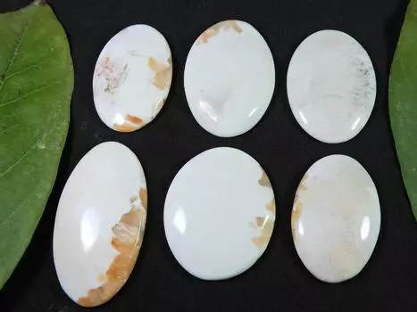 257Cts. Натуральный сколецит овальный кабошон россыпью драгоценный камень 05 шт. лот 38-46 мм RQ-1231
