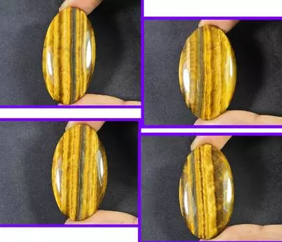 258Cts. 4 шт. натуральный дизайнерский тигровый глаз овальный кабошон россыпью драгоценный камень 42-45 мм RQ-1047