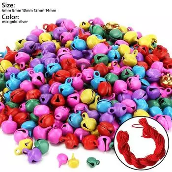 25-200 шт., алюминиевые бусины Jingle Bells, маленькие, для украшения праздничной вечеринки/украшения рождественской елки/аксессуаров для поделок своими руками 14mm x25pcs