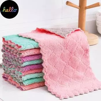 25*25 см, 5 упаковок/10 упаковок, тряпка для мытья посуды из кораллового флиса, набор тряпок для кухонных полотенец, тряпка для чистки из микрофибры, тряпка для пыли, полотенце 5-Pack