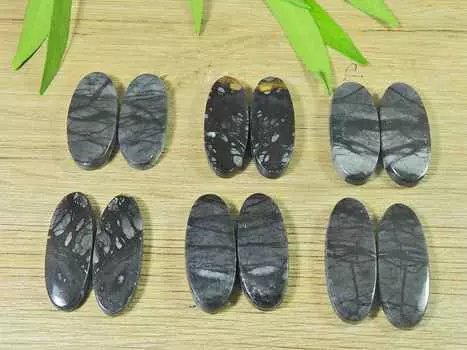 25-26 мм натуральный яшма Пикассо овальный кабошон 6 шт россыпью драгоценных камней лот 136 карат. РQ-2451