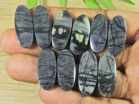 25-28 мм натуральный яшма Пикассо овальный кабошон 5 шт россыпью драгоценных камней лот 118 карат. РQ-2463