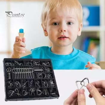 25/30/45 шт./компл. Металлическая головоломка-кольцо, головоломка для мозга, 3D-головоломка с проволокой, для детей и взрослых, тест на логику и IQ, обучающая игрушка-блокиратор для малышей и мальчиков 30PCS