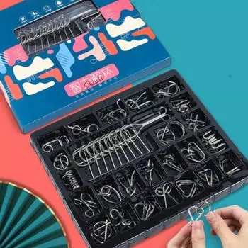 25/30/45 шт./компл. металлическая головоломка кольцо головоломка 3D проволочная головоломка игра дети взрослые 30PCS