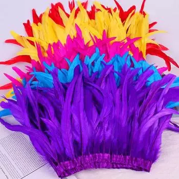 25-30 см шаль с перьями накидка на плечо мягкая регулируемая ретро готический воротник косплей вечеринка сценическое представление юбка с перьями костюм танцора жёлтый