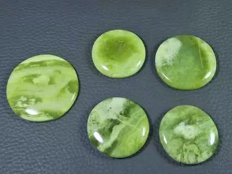 25-33 мм натуральный зеленый септарианский круглый кабошон 5 шт. россыпью драгоценных камней 164 карата RQ-2419