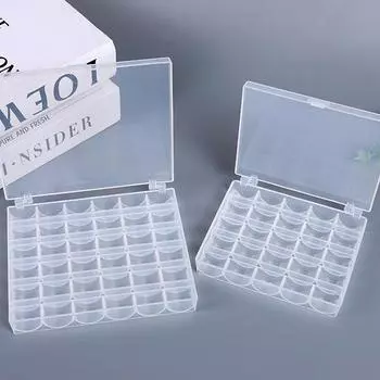 25/36 шт. Бытовая швейная машина Шпульный замок сердечник коробка цветная прозрачная шпулька с ниткой набор шпуль пластиковая коробка 36 grid box