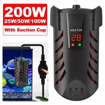 25/50/100/200 Вт нагревательный стержень для аквариума с цифровым дисплеем, нагревательные стержни для аквариума с присоской, нагреватель для аквариумной воды, аква-рыба 300W