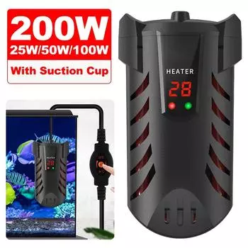 25/50/100/200 Вт нагревательный стержень для аквариума с цифровым дисплеем, нагревательные стержни для аквариума с присоской, водонагреватель для аквариума, аквариум для рыб