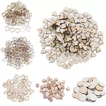 25/50/100 шт. деревянные мини-милые любовные сердечки/звезды/круглые формы для свадебного стола, разбросанный декор, незавершенные деревянные поделки, свадебные украшения 10mm