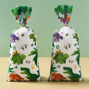 25/50/100 шт. подарочные пакеты из ПВХ с изображением динозавра, упаковочные пакеты для конфет, печенья, джунглей, динозавров, русалок, бабочек, декор для дня рождения as shown