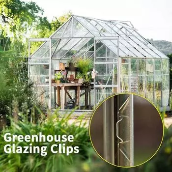 25/50/100 шт. зажимы для крепления теплиц, гвозди, зажим для крепления стеклянной панели теплицы, пружинная проволока для растений, зажимы для остекления из нержавеющей стали