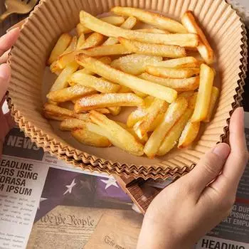 25/50 Pcs Air Fryer Disposable Paper Liners Basket Non-Stick Oil-Proof Parchment Round Airfryer Baking Paper Kitchen Accessories 25PCS