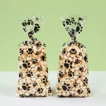 25/50 шт. черные конфетные пакеты с принтом лап домашних животных, товары для вечеринок в честь дня рождения домашних животных, подарочные пакеты с отпечатками лап собак, сувенирные пакеты для вечеринок в собачьей тематике as picture