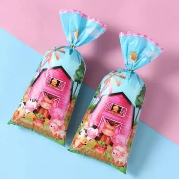 25/50 шт. Фермерские животные конфетные пакеты подарочная упаковка пакеты фермерский день рождения декор детский подарочный пакет для вечеринки для гостей принадлежности other