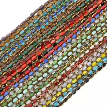 25-50 шт. хрустальные стеклянные бусины с золотой каймой, свободные бусины-разделители для изготовления браслетов, ожерелья, ювелирных изделий своими руками 4x6mm 25pcs темно-голубой