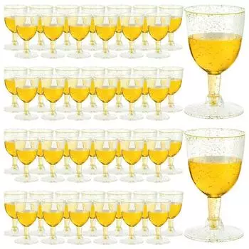 25/50 шт. одноразовых пластиковых бокалов для вина Bubble Tea 150 мл, бокалы для шампанского с ручками для свадьбы, дня рождения, выпускного