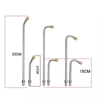 25° /90° High Pressure Power Water Gun Extension Spray Wand Nozzle 1/4 U-Shape Angled Lance Cleaning Tool