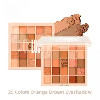 25 цветов оранжево-коричневых теней для век, нюдовые, насыщенные матовые, мерцающие, дымчатые тени для век, теплый коричневый эффект макияжа глаз, стойкий водостойкий макияж