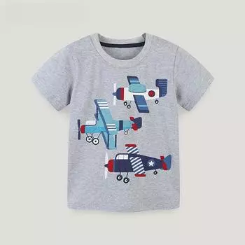 25 детских хлопковых футболок с героями мультфильмов в европейском и американском стиле — с короткими рукавами, круглым вырезом, летняя коллекция 100cm