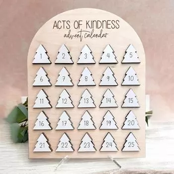 25-дневный обратный отсчет рождественской елки, деревянный адвент-календарь, настольное украшение, креативный праздничный подарок для домашнего декора One Size жёлтый