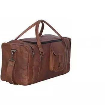 25-дюймовая широкая кожаная большая дорожная сумка для путешествий, винтажная спортивная сумка для ночного отдыха на выходных 25 X 11 X 11 коричневый