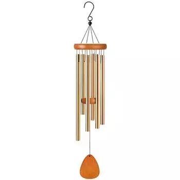 25-дюймовый деревянный колокольчик с алюминиевыми натуральными трубками S-образный крючок 6 успокаивающая мелодия сада бронзовый/красный