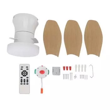 25-дюймовый потолочный вентилятор с подсветкой и пультом дистанционного управления, заподлицо, тихий двигатель постоянного тока, 6 скоростей, диммируемый 3000-6500K