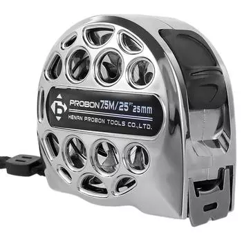 25-футовая метрическая рулетка из нержавеющей стали с антикоррозионной защитой, выдвижная метрическая линейка, полая конструкция, инструмент для измерения в деревообработке, рулетка серебряный