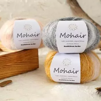 25 г/моток Вязаный шарф и шапка 60% мохер 30% шерсть альпака 10% кашемир Творческая ручная работа своими руками