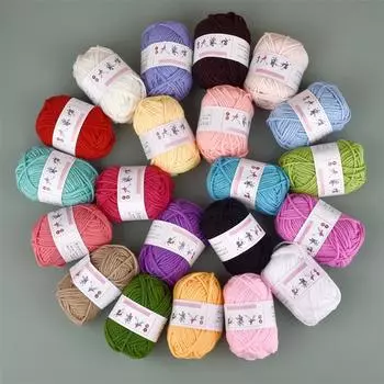 25 г мягкая молочно-хлопковая пряжа для вязания, анти-пиллинг, высокое качество, 4-слойная хлопковая пряжа для вязания крючком, шарф, свитер, шапка, кукла, ремесло